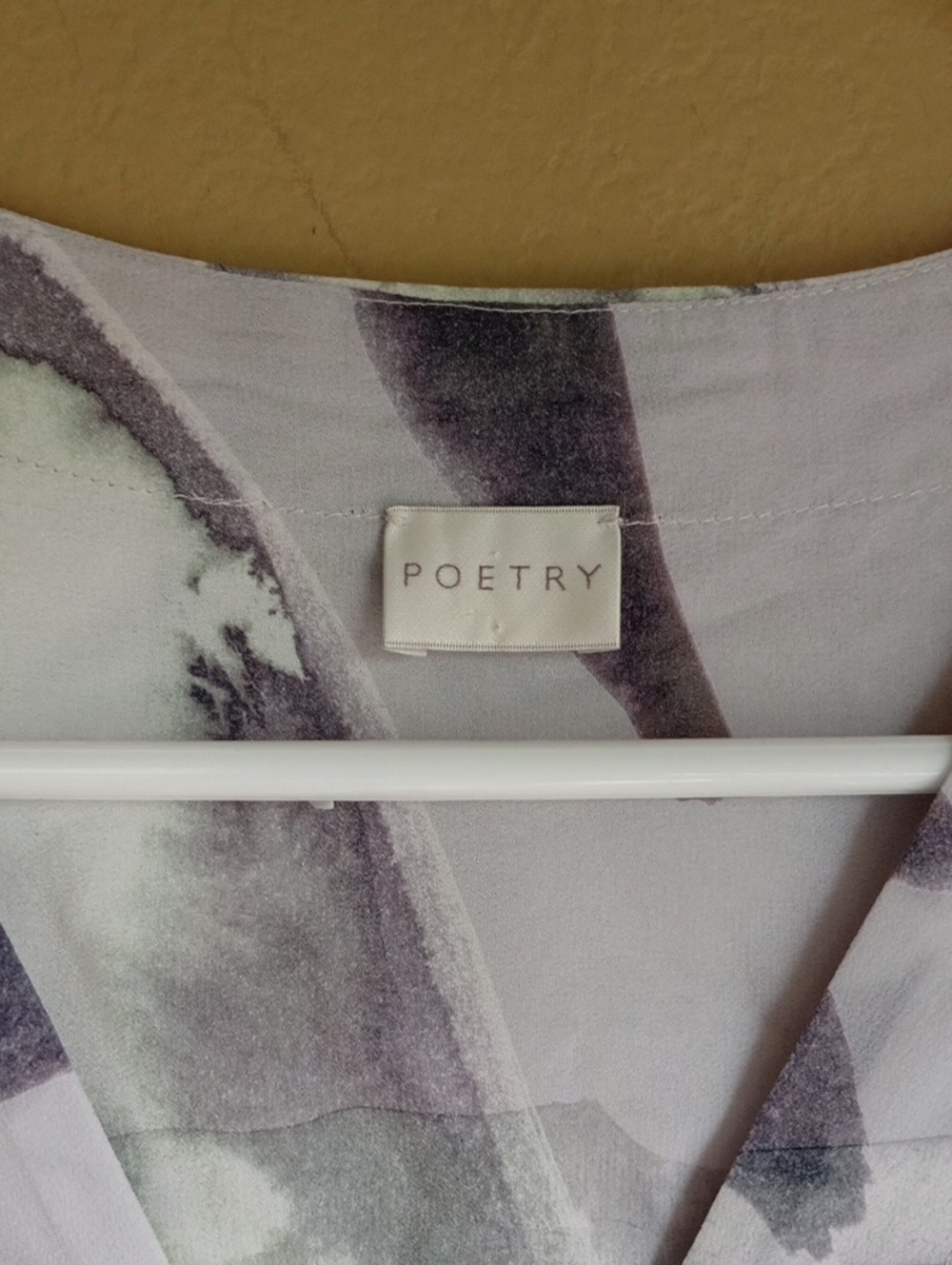 Poetry Water Color Avant Garde Tunic Artistic Button Up Silk Blouse Size 14 - Picture 3 of 11